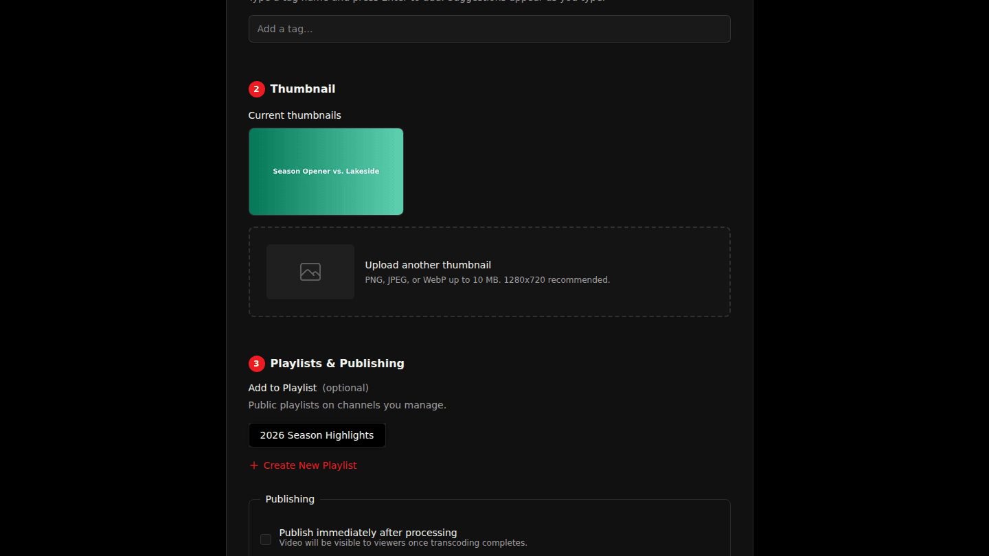 Open Edit and scroll to Thumbnail