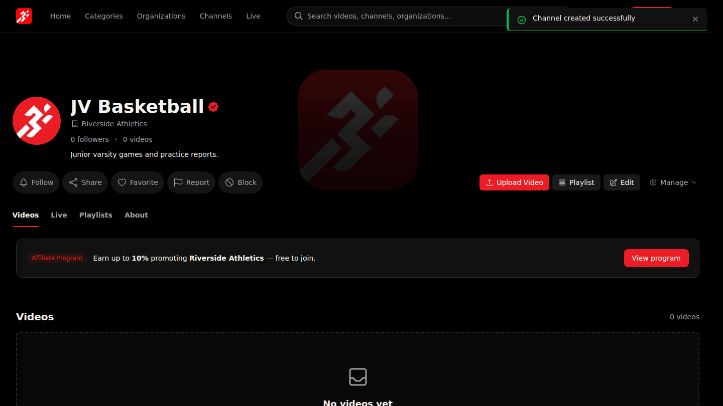 Choose Create Channel