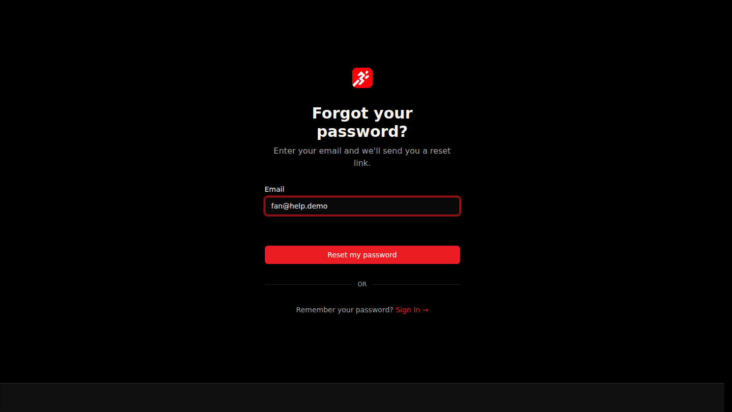 Choose Forgot Password? and enter your email