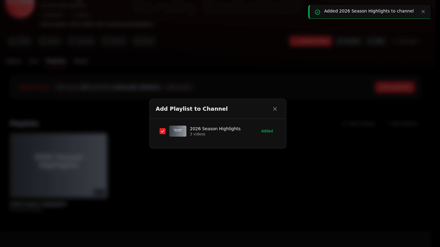 Choose Add next to the playlist