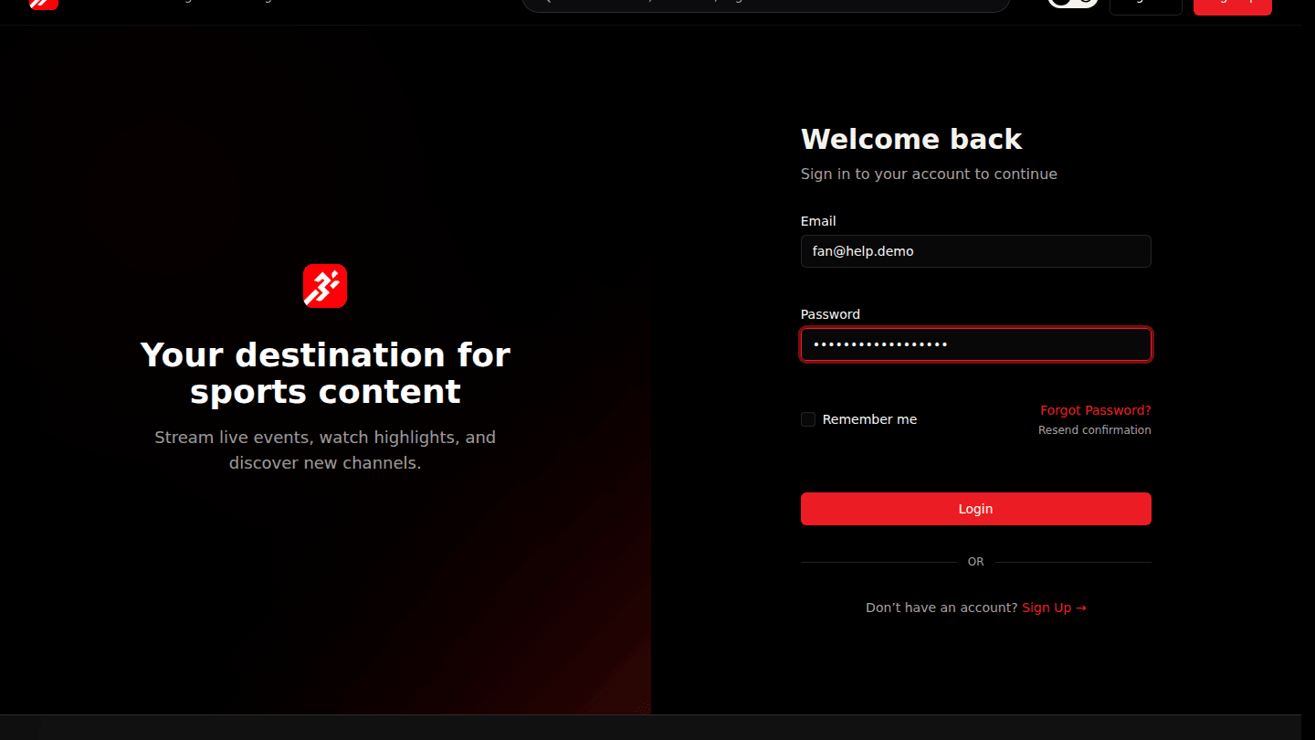 Enter your email address and password
